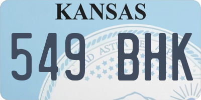 KS license plate 549BHK