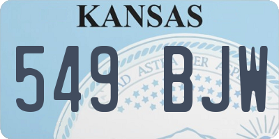 KS license plate 549BJW