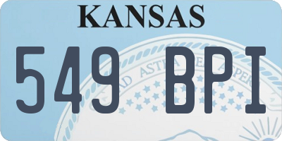 KS license plate 549BPI