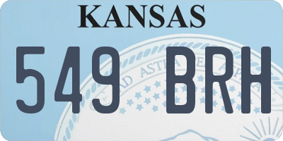 KS license plate 549BRH