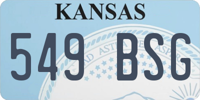 KS license plate 549BSG
