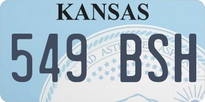 KS license plate 549BSH