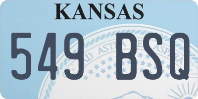 KS license plate 549BSQ