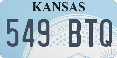 KS license plate 549BTQ