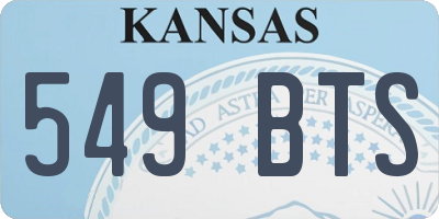 KS license plate 549BTS