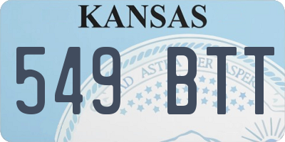 KS license plate 549BTT