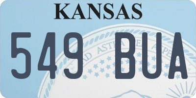 KS license plate 549BUA