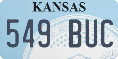 KS license plate 549BUC