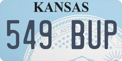 KS license plate 549BUP