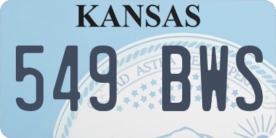 KS license plate 549BWS