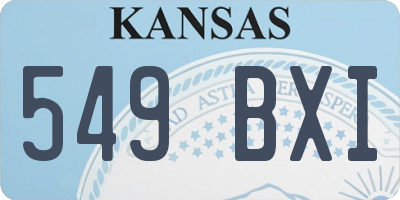 KS license plate 549BXI