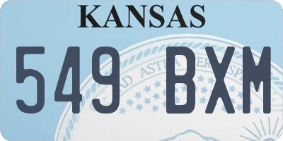 KS license plate 549BXM