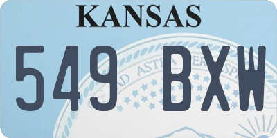 KS license plate 549BXW