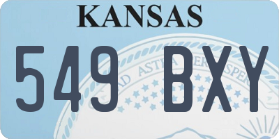 KS license plate 549BXY