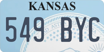 KS license plate 549BYC
