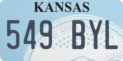 KS license plate 549BYL