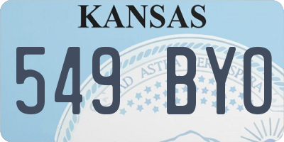 KS license plate 549BYO