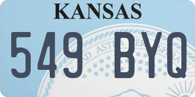 KS license plate 549BYQ