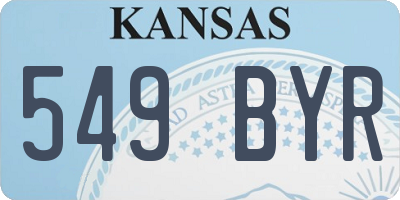 KS license plate 549BYR