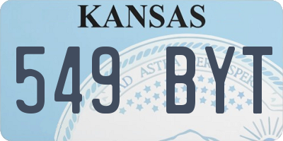 KS license plate 549BYT