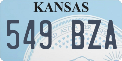 KS license plate 549BZA