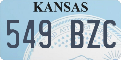 KS license plate 549BZC