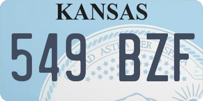 KS license plate 549BZF