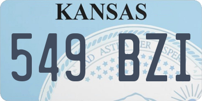 KS license plate 549BZI