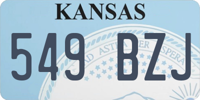 KS license plate 549BZJ