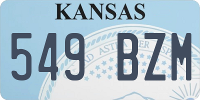 KS license plate 549BZM