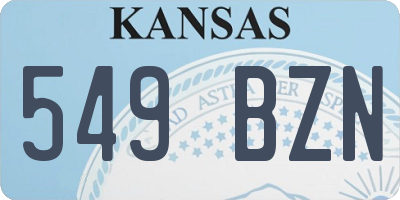 KS license plate 549BZN