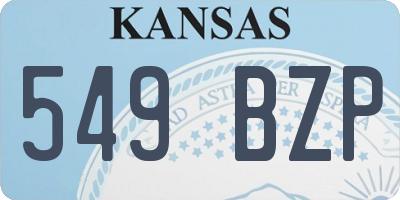 KS license plate 549BZP