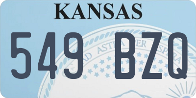 KS license plate 549BZQ