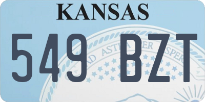 KS license plate 549BZT