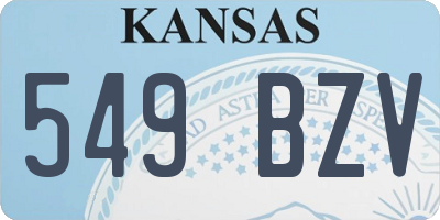 KS license plate 549BZV