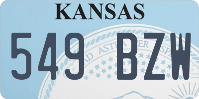 KS license plate 549BZW