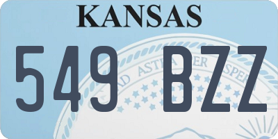 KS license plate 549BZZ