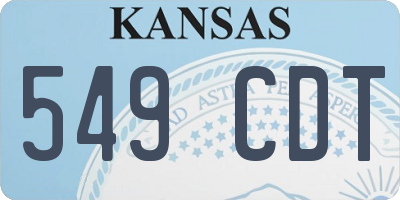 KS license plate 549CDT