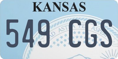 KS license plate 549CGS