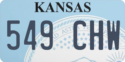 KS license plate 549CHW