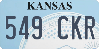 KS license plate 549CKR