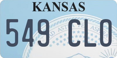 KS license plate 549CLO