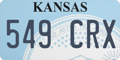 KS license plate 549CRX
