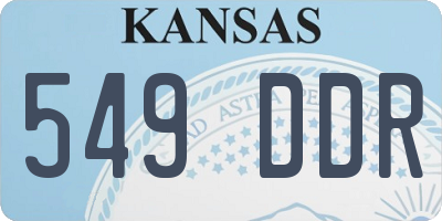 KS license plate 549DDR