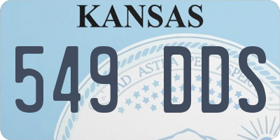 KS license plate 549DDS