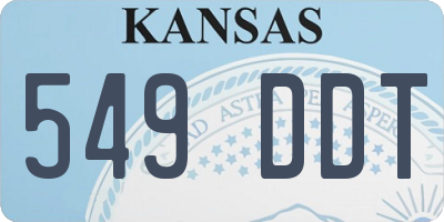 KS license plate 549DDT