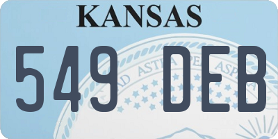 KS license plate 549DEB