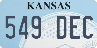 KS license plate 549DEC
