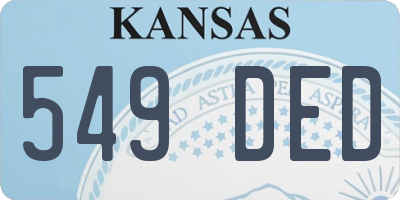 KS license plate 549DED