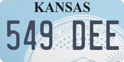 KS license plate 549DEE